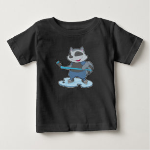 Camiseta De Bebé Palo de hockey sobre hielo de mapache