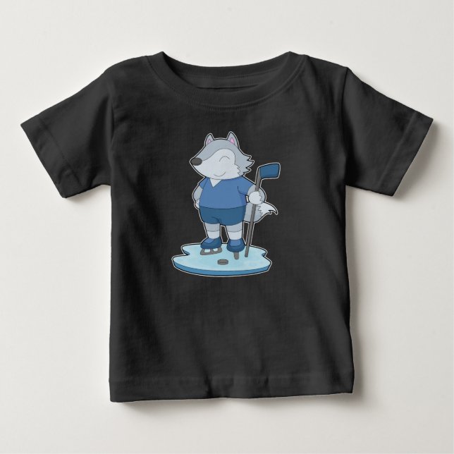 Camiseta De Bebé Palo de hockey sobre hielo Wolf (Anverso)