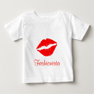 Camiseta De Bebé Palo de labios rojo Imprimir moda
