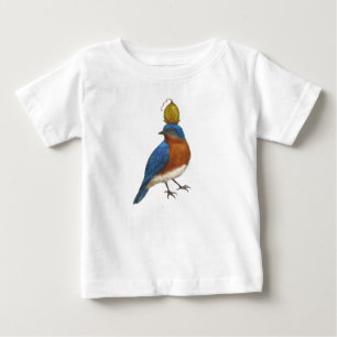 Camiseta De Bebé palo de pájaro azul y de vaina