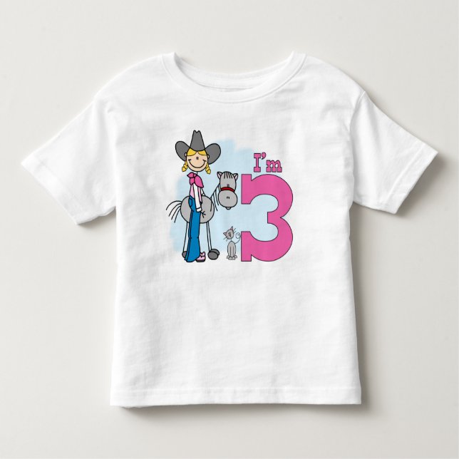 Camiseta De Bebé Palo de vaca 3er cumpleaños (Anverso)