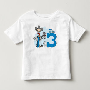 Camiseta De Bebé Palo Vaquero 3er cumpleaños