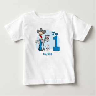 Camiseta De Bebé Palo Vaquero Primer Cumpleaños Bebé Camiseta