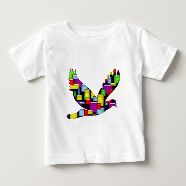 Camiseta De Bebé paloma de mosaico (Anverso)