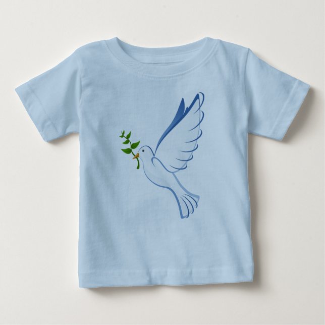 Camiseta De Bebé paloma de oliva voladora de paz (Anverso)