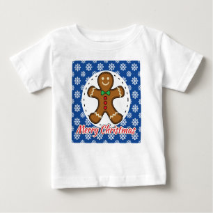 Camiseta De Bebé Pan de jengibre - Patrón de copos de nieve azules