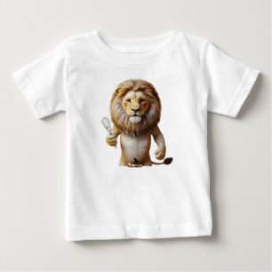 Camiseta De Bebé Panadero León Antropomórfico con Batidor y Magdale
