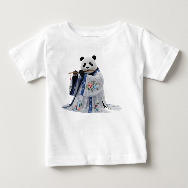 Camiseta De Bebé Panda 3D con Hanfu tradicional chino (Anverso)