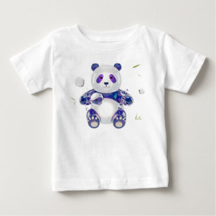 Camiseta De Bebé Pandá 3D de Vidrio Líquido Holográfico Conceptual