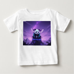 Camiseta De Bebé Pandá alado de fantasía en un pico flotante