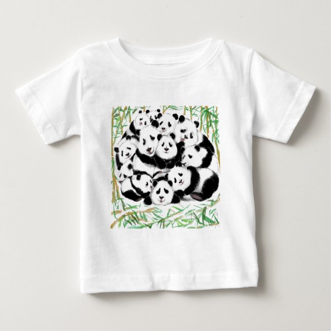 Camiseta De Bebé Panda Baby T-Shirt Happy Pandas (Anverso)