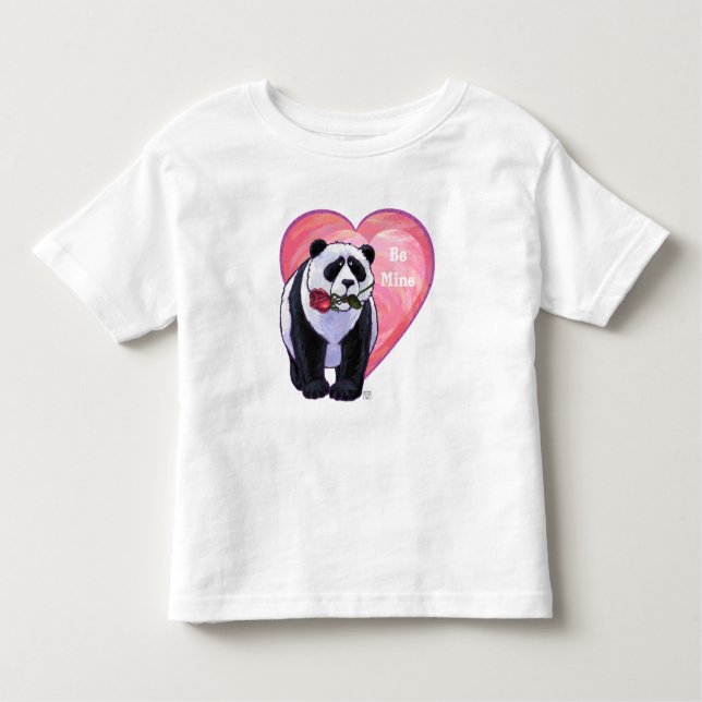 Camiseta De Bebé Panda Bear El día de San Valentín (Anverso)