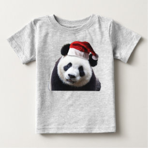 Camiseta De Bebé Panda Bear Santa Claus