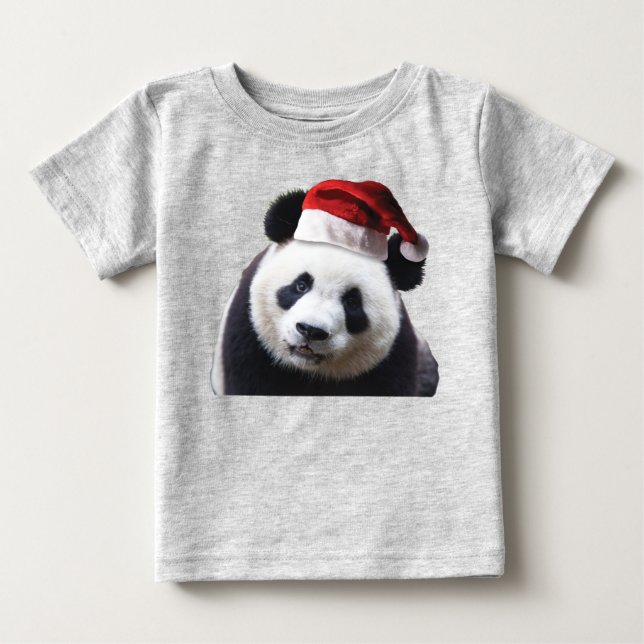 Camiseta De Bebé Panda Bear Santa Claus (Anverso)