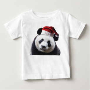 Camiseta De Bebé Panda Bear Santa Claus