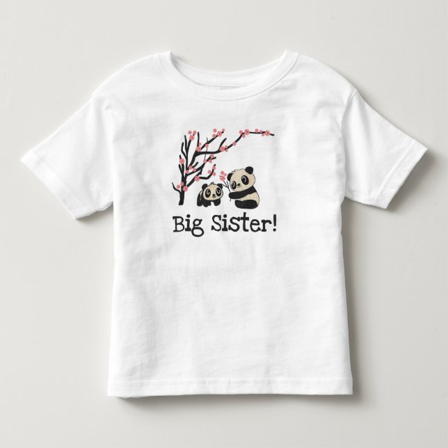 Camiseta De Bebé Panda Bears Big Sister (Anverso)