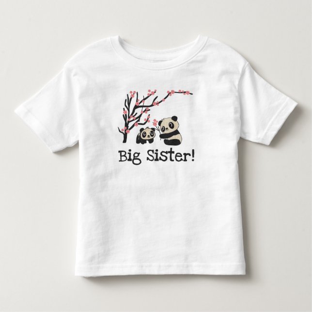Camiseta De Bebé Panda Bears Big Sister (Anverso)