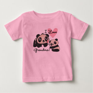 Camiseta De Bebé Panda Bears I Love Grandma