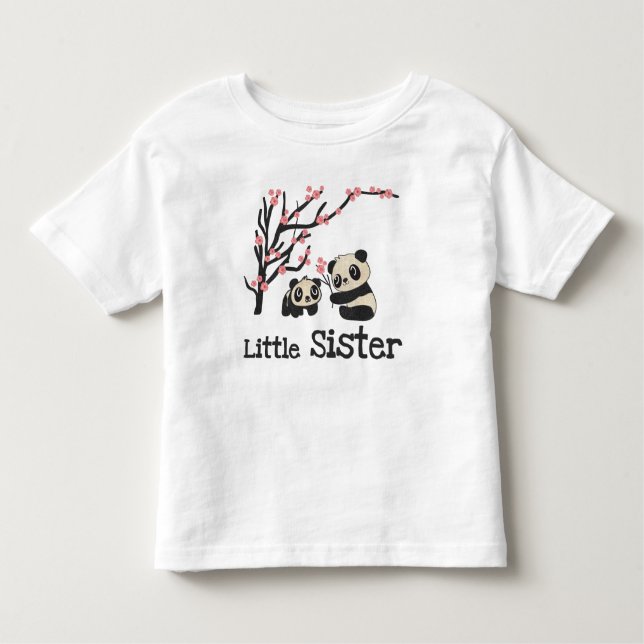 Camiseta De Bebé Panda Bears Little Sister (Anverso)