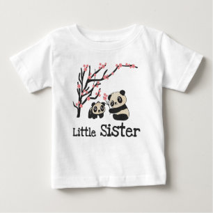 Camiseta De Bebé Panda Bears Little Sister