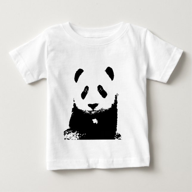 Camiseta De Bebé Panda blanco y negro (Anverso)