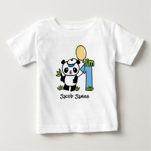 Camiseta De Bebé Panda Boy 1er cumpleaños