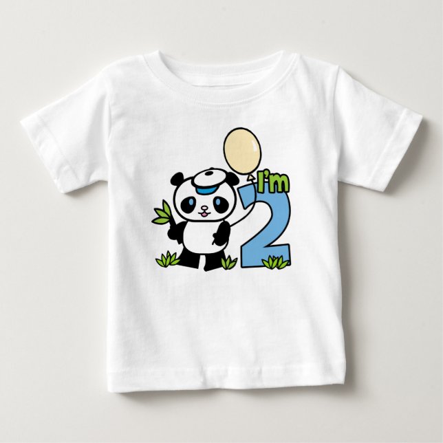 Camiseta De Bebé Panda Boy 2º cumpleaños (Anverso)