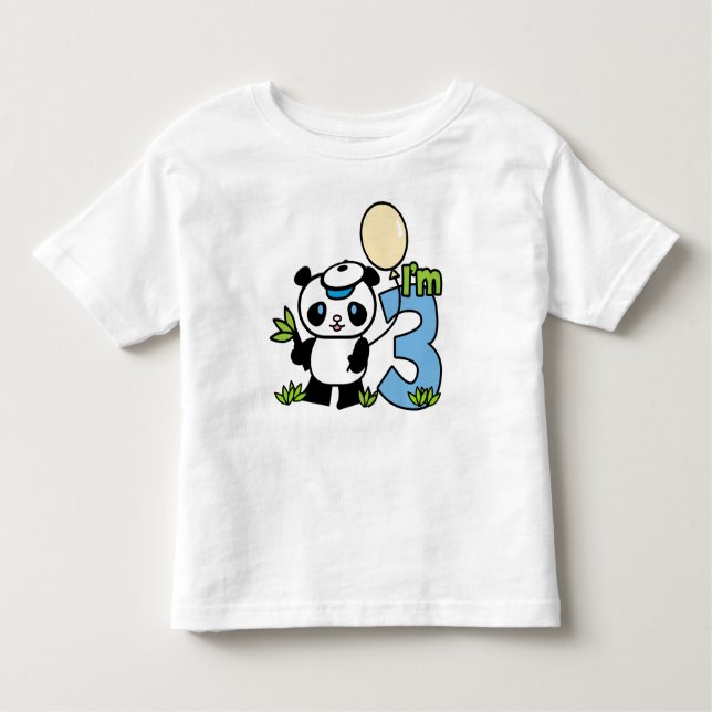 Camiseta De Bebé Panda Boy 3 cumpleaños (Anverso)