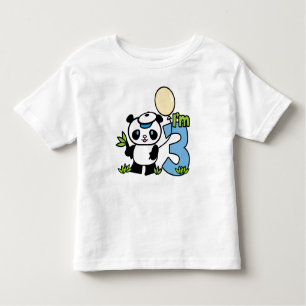 Camiseta De Bebé Panda Boy tercer cumpleaños