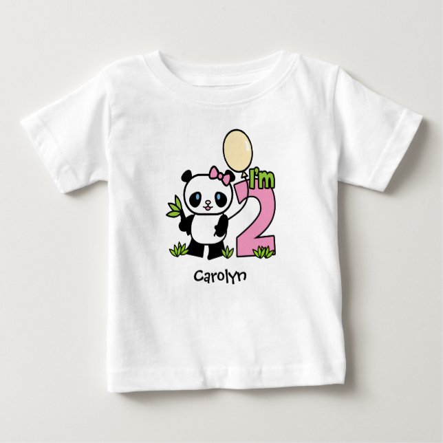 Camiseta De Bebé Panda Chica 2º cumpleaños bebé camiseta (Anverso)