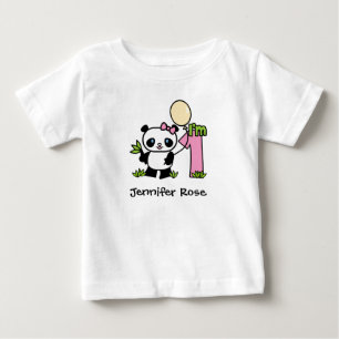 Camiseta De Bebé Panda Chica Primer cumpleaños bebé camiseta
