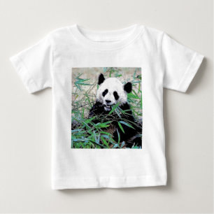 Camiseta De Bebé Panda Comiendo Hojas