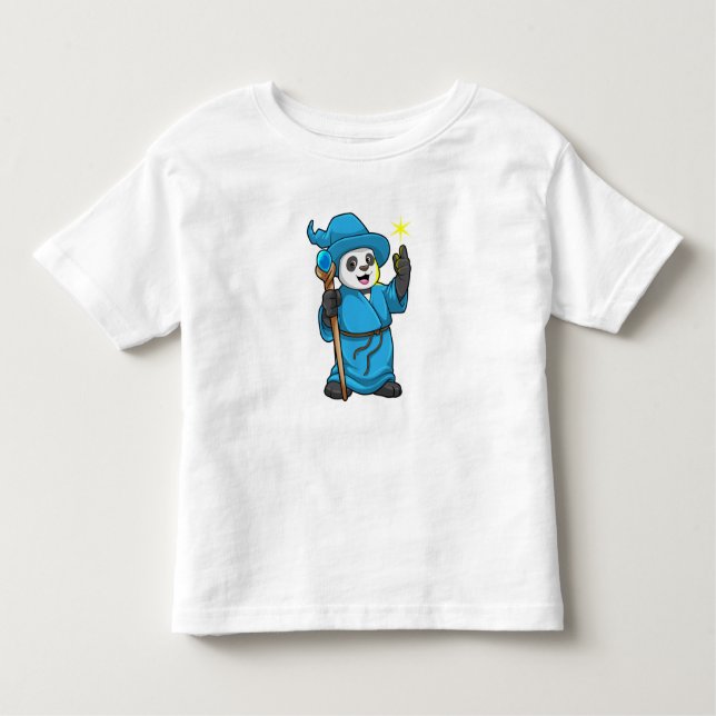 Camiseta De Bebé Panda como asistente con varita mágica (Anverso)