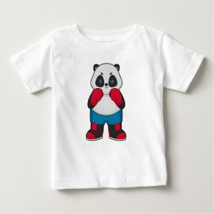 Camiseta De Bebé Panda como boxeador con guantes de boxeo