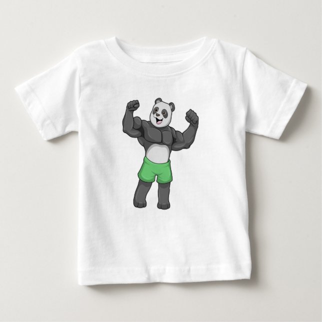 Camiseta De Bebé Panda como constructora de cuerpos en Bodybuilding (Anverso)