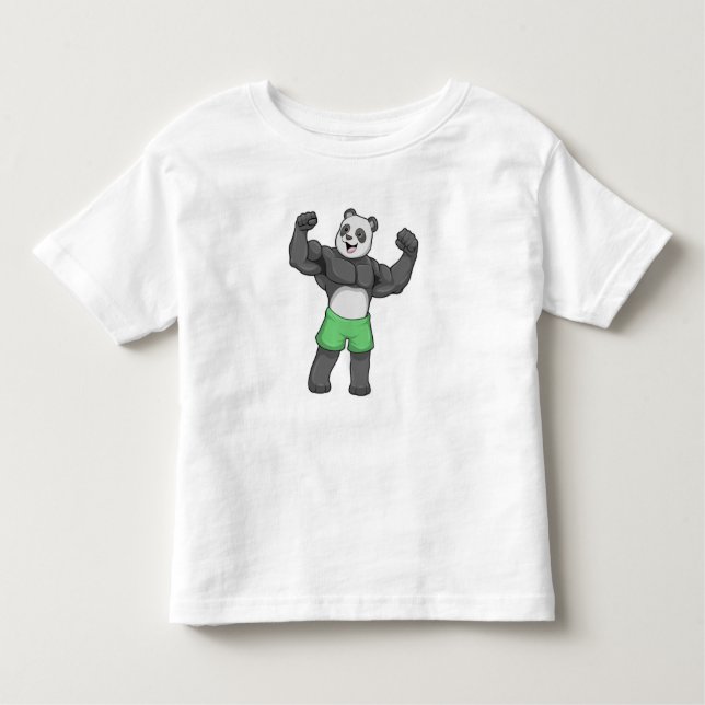 Camiseta De Bebé Panda como constructora de cuerpos en Bodybuilding (Anverso)