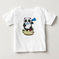 Panda como corredor con bufanda