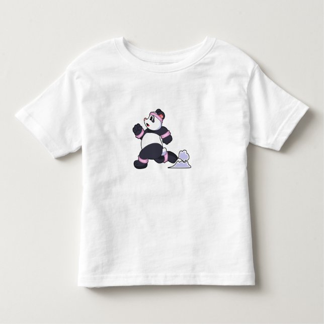Camiseta De Bebé Panda como corredor en carrera (Anverso)