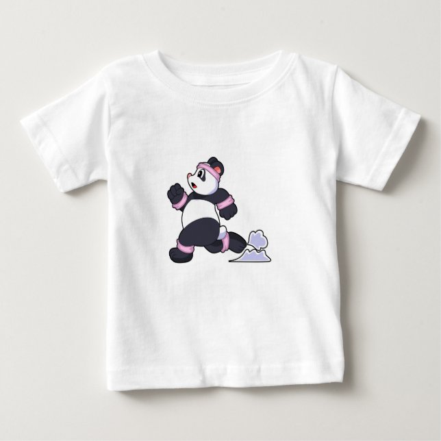 Camiseta De Bebé Panda como corredor en carrera (Anverso)