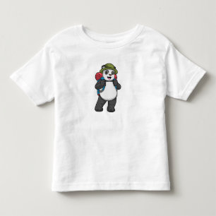 Camiseta De Bebé Panda como excursionista con mochila