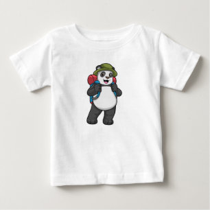 Camiseta De Bebé Panda como excursionista con mochila