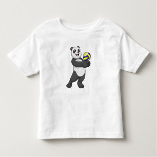 Camiseta De Bebé Panda como jugador de voleibol con voleibol