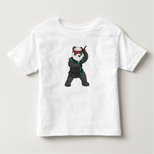 Camiseta De Bebé Panda como Ninja en disfraz