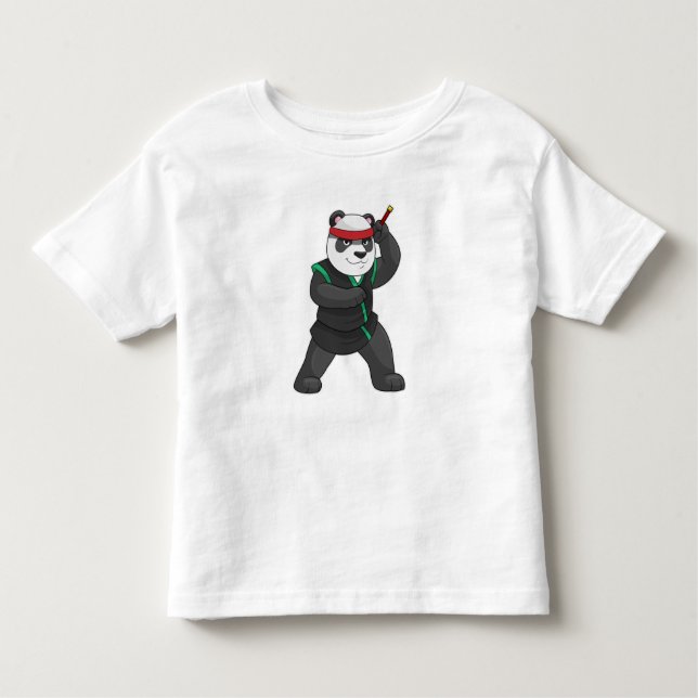 Camiseta De Bebé Panda como Ninja en disfraz (Anverso)