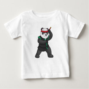 Camiseta De Bebé Panda como Ninja en disfraz