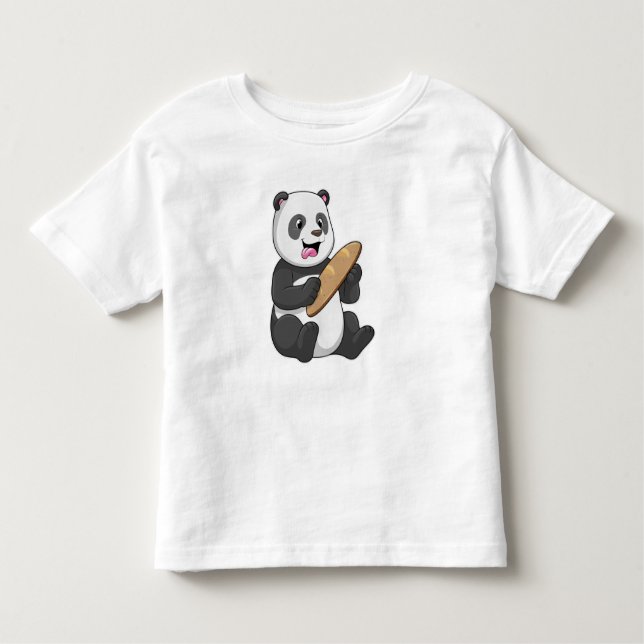 Camiseta De Bebé Panda como panadero con pan (Anverso)