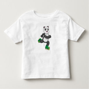 Camiseta De Bebé Panda como patinador en línea con patines