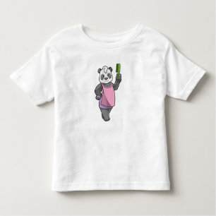 Camiseta De Bebé Panda como peluquero con comb