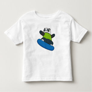 Camiseta De Bebé Panda como snowboard con snowboard