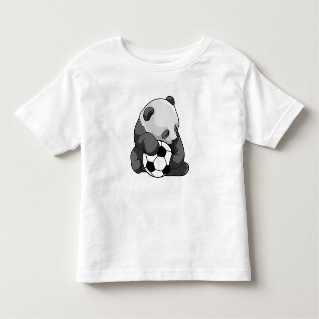 Camiseta De Bebé Panda con balón de fútbol (Anverso)